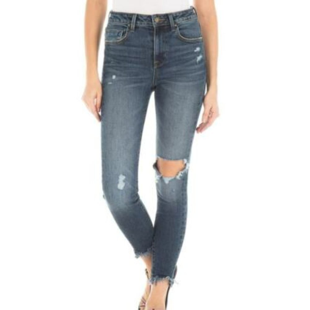 Fidelity Denim Luna Ripped High Waist Crop Skinny